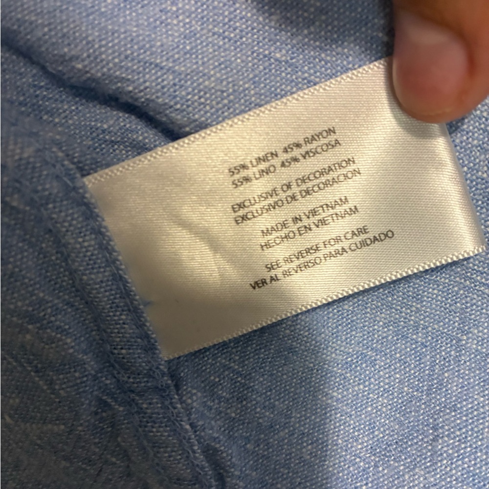 Orvis Light Blue Linen Blend Button-Up Women’s Shirt Size Large Lightweight - Picture 10 of 10